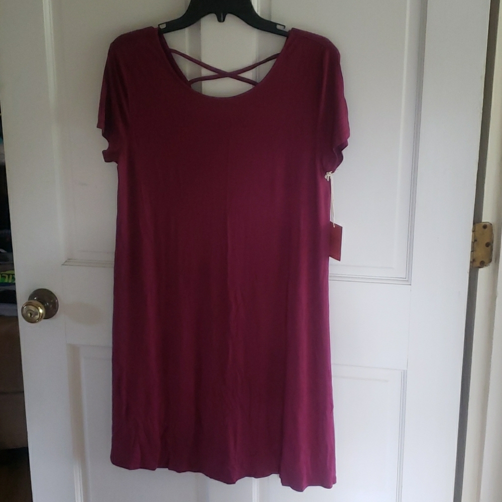 Cranberry color T-shirt dress, sz M